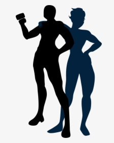 Man With Cup Silhouette Man And Woman Silhouette Couple, HD Png Download, Transparent PNG