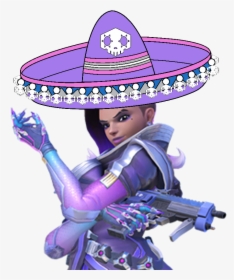 Overwatch Heroes Of The Storm Purple Violet Cartoon - Sombra With A Sombrero, HD Png Download, Transparent PNG