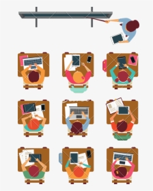 Modern Classroom Top View - Drawing Of A Classroom From Top View, HD Png Download, Transparent PNG