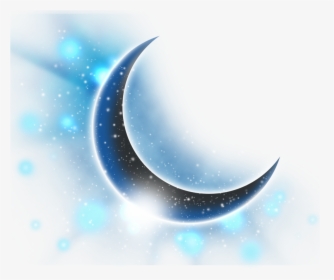 Blue Light Fantasy Computer Crescent File Clipart - Crescent Moon Png, Transparent Png, Transparent PNG