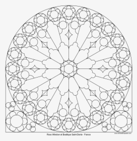 Rose Mandala Picture To Color, Stained Glass Window, - Rose Window Notre Dame Coloring Page, HD Png Download, Transparent PNG