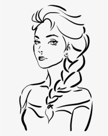 Elsa Black And White Clipart, HD Png Download, Transparent PNG