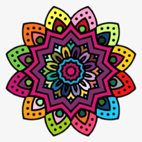 Flor Colorido Sticker By - Color Flor De Mandalas, HD Png Download, Transparent PNG