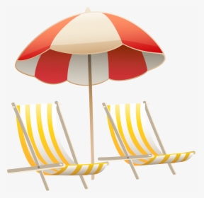 Beach Chair And Umbrella Clipart Clipground - Beach Chair And Umbrella Clip Art, HD Png Download, Transparent PNG