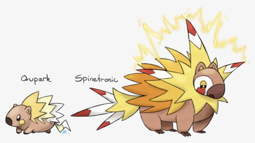 #023 Qupark electric Quill Pokemon - Cartoon, HD Png Download, Transparent PNG