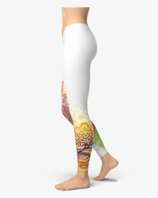 White Colourful Mandala Leggings Yoga Pants Sports - Tights, HD Png Download, Transparent PNG