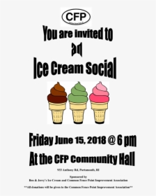 Free Ice Cream Will Be Served, Starting At 6 P - Ice Cream Cone Clip Art, HD Png Download, Transparent PNG