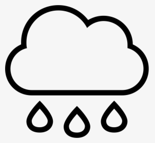 Rain Cloud With Drops Falling Weather Stroke Interface - Rain Cloud Outline, HD Png Download, Transparent PNG