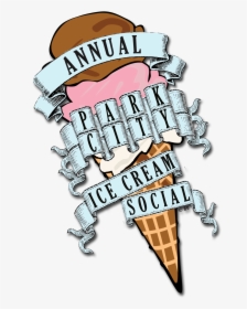 Park City Annual Ice Cream Social - Ice Cream Cone Clip Art, HD Png Download, Transparent PNG