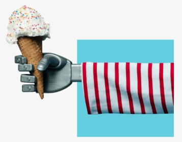 Robotic Hand Holding An Ice Cream Cone - Ice Cream Cone, HD Png Download, Transparent PNG