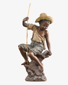 Goldscheider Boy Fishing Figurine - Statue, HD Png Download, Transparent PNG