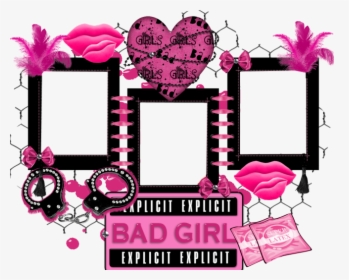 Pink Bad Girl Frame - Girl Photo Frame Png, Transparent Png, Transparent PNG