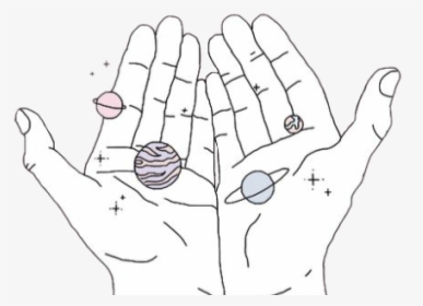 Collection Of Free Transparent - Aesthetic Space Hands, HD Png Download, Transparent PNG