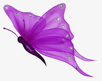 Butterfly Purple Wings Silver Wingedcreatures Shimmer, HD Png Download, Transparent PNG