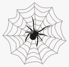 Simple Black Spider Sitting On His Net Tattoo Design, HD Png Download, Transparent PNG