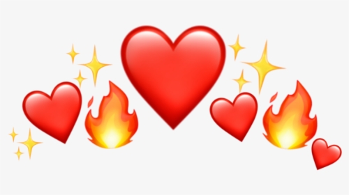 #fire #heart #emoji #shine #yellow #red #cute #tumblr, HD Png Download, Transparent PNG