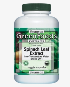 Swanson Spinach Leaf Extract 20 1 650 Mg 60 Veg Caps, HD Png Download, Transparent PNG