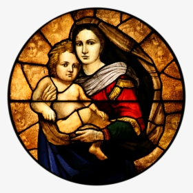 Catholic Stained Glass Window Png Free Download - Anglican Mary Stained Glass, Transparent Png, Transparent PNG