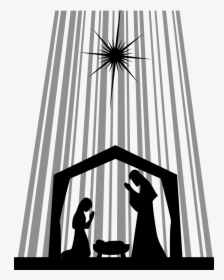 Nativity Of Jesus Nativity Scene Silhouette Manger - Nativity Silhouette Easy, HD Png Download, Transparent PNG