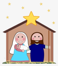 Free Nativity Clipart Silhouette Free Clipart Images - Cartoon Simple Nativity Scene, HD Png Download, Transparent PNG