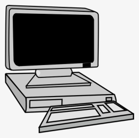 Computer, Pc, Monitor, Storage, Screen, Technology - Black And White Computer, HD Png Download, Transparent PNG