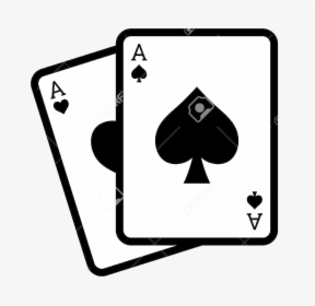 Playing Cards Blackjack Poker With Aces Line Art Icon - Ace Cards Vector Png, Transparent Png, Transparent PNG