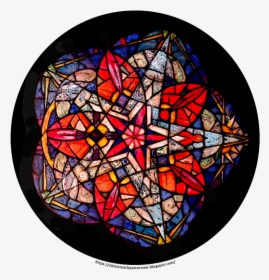 Red Flower - Stained Glass Art Png, Transparent Png, Transparent PNG