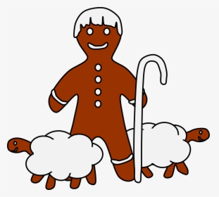 Nativity Clipart Peanuts - Transparent Shepherd With Sheep Clipart, HD Png Download, Transparent PNG
