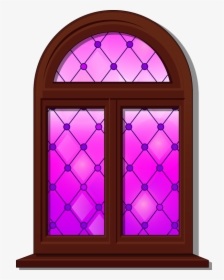 Clipart Church Stained Glass - Pink Castle Window Clipart, HD Png Download, Transparent PNG