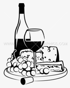Transparent Cheese Clipart Png - Wine Clipart Black And White, Png Download, Transparent PNG
