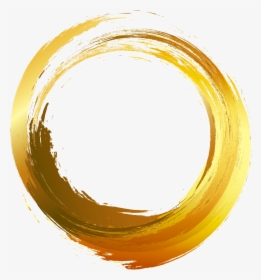 Gold Painted Vector Brush Ink Circle Painting Clipart - Circle Brush Stroke Png, Transparent Png, Transparent PNG