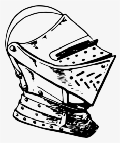 Medieval, Helmet, Armor, Plated, Knight, War, Fight - Line Art, HD Png Download, Transparent PNG