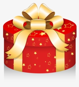 Png Vector Christmas Gift Box - Round Gift Box Cartoon, Transparent Png, Transparent PNG
