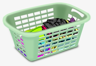 Folded Laundry Cliparts - Clip Art Of Basket, HD Png Download, Transparent PNG