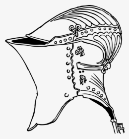 Helmet, Knight, Armor, Metal, Steel, Head, Protection - Knight Helmet Drawing, HD Png Download, Transparent PNG