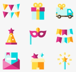 Birthday Party - Flat Birthday Icon Png, Transparent Png, Transparent PNG