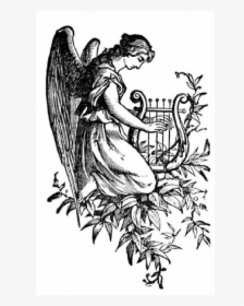 Cherub Harp Drawing Angel - Drawings Of Gods Angels, HD Png Download, Transparent PNG