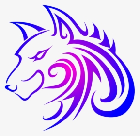 Gray Wolf Tattoo Drawing Clip Art - Purple Wolf Logo Png, Transparent Png, Transparent PNG