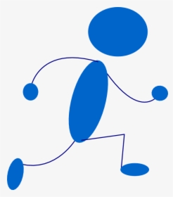 Stickman, Stick Figure, Running, Sprint, Blue, Run - Blue Man Clip Art, HD Png Download, Transparent PNG