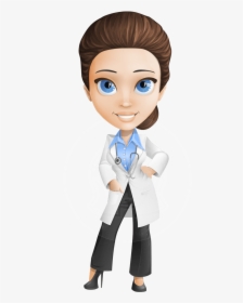 Female Physician Vector Cartoon Character Aka Dr - Dr Cartoon Characters, HD Png Download, Transparent PNG