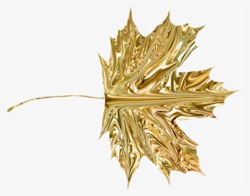 Leaf, Gold, Transparent, Element, Scrapbook, Decoration - Gold Maple Leaf Transparent, HD Png Download, Transparent PNG