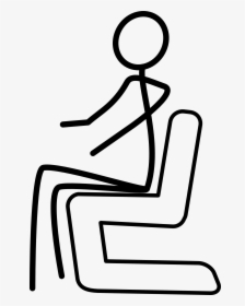Transparent Stick Figure Png - Stickman Sitting On Chair, Png Download, Transparent PNG