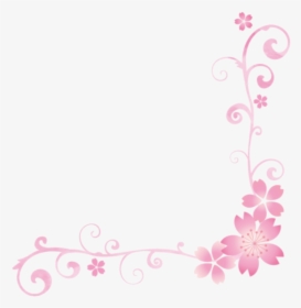 Clip Art Molduras Flores Png - Flower Frame Pink Png, Transparent Png, Transparent PNG