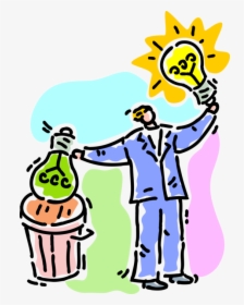 Vector Illustration Of Businessman Discards Old Idea - Cartoon, HD Png Download, Transparent PNG