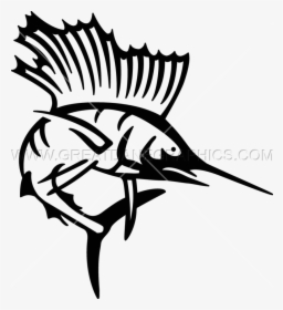 Picture Black And White Sailfish Production Ready Artwork - Sail Fish Art Black And White, HD Png Download, Transparent PNG