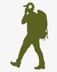 Backpacker On A Phone - Backpacker Silhouette, HD Png Download, Transparent PNG