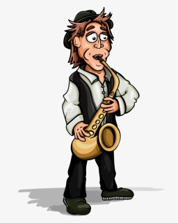 Saxophonist Musician Saxophone Jazz Music Man - Musician Cartoon Png, Transparent Png, Transparent PNG