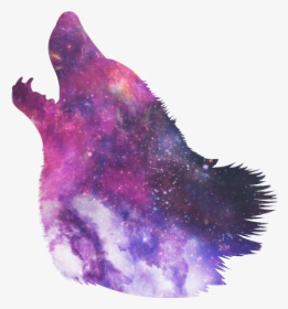#galaxywolf #galaxy #wolf - Wolf Head Howling Silhouette, HD Png Download, Transparent PNG