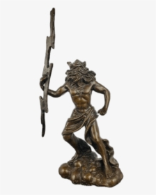Zeus Holding Thunderbolt Bronze Sculpture - Figurine, HD Png Download, Transparent PNG