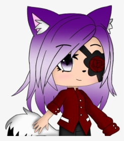 #gachalife #gachaedit #girl #purple #wolf @lunarlunawolf - Cartoon, HD Png Download, Transparent PNG